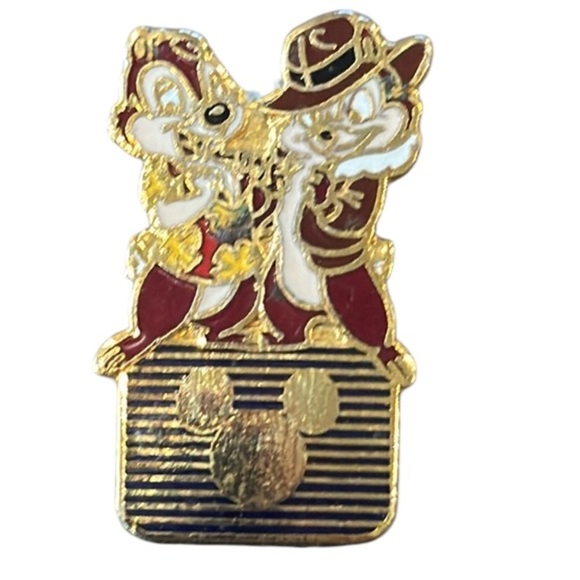 Disney Chip & Dale & Rainbow Disney Logo Gold and Multicolor Pin Bundle NWOT - Picture 2 of 9